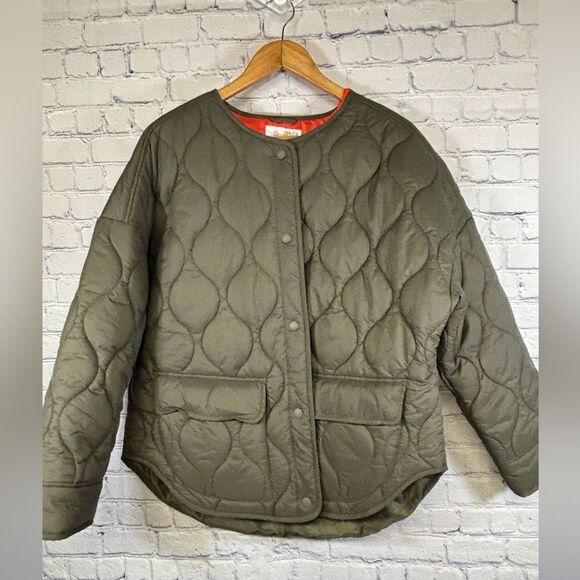 Offline by Aerie Military Green Cottagecore Casual Quilted Bomber Chore Jacket L - Picture 2 of 13